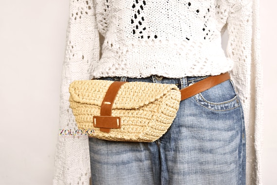Straw belt bag sale