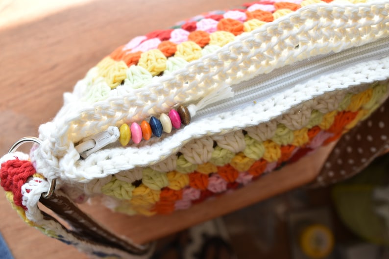 Hippie Crossbody Bag, Granny Square Bag, Crochet Colorful Purse, Adjustable Strap, Festival Shoulder Bag, Vintage Style, Gift For Her image 9