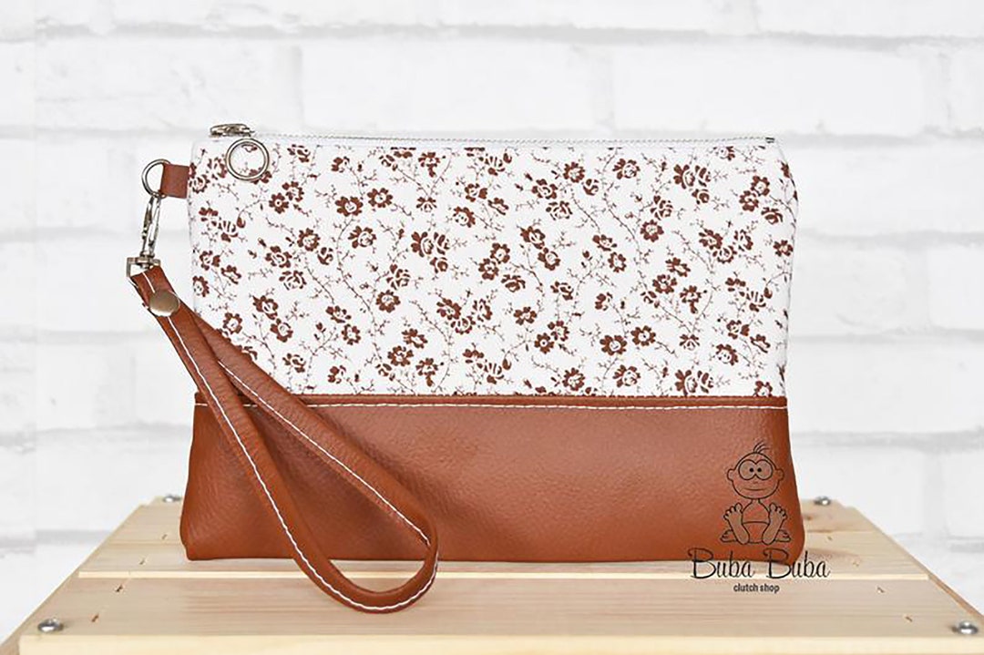 Brown Vegan Leather Wristlet Iphone and Credit Card Wallet - Etsy