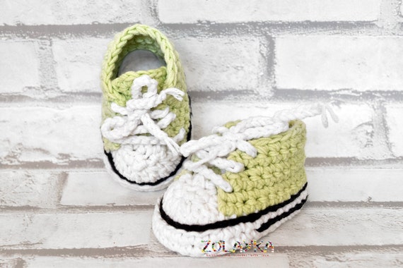 sætte ild tryk Ud Crochet Baby Shoes Converse Style 0 to 12 Months Pre Walkers - Etsy