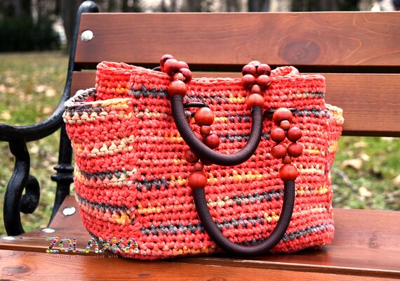 Red crochet best sale bag