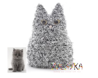 Benutzerdefinierte häkeln Katzenkissen Porträt, personalisierte Haustier Erinnerungsgeschenk