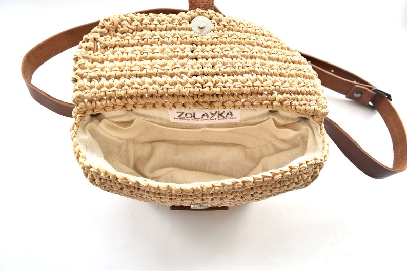 Natural Raffia Belt Bag Straw Fanny Pack Genuine Leather Etsy