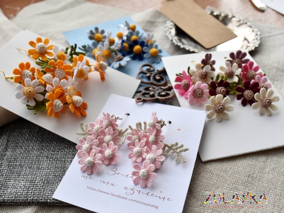 Orecchini Pendenti Floreali Grandi A Forma Di Margherita Per Donna - Gioielli Moda Oro Primavera Estate 3,5x3,5cm - 6
