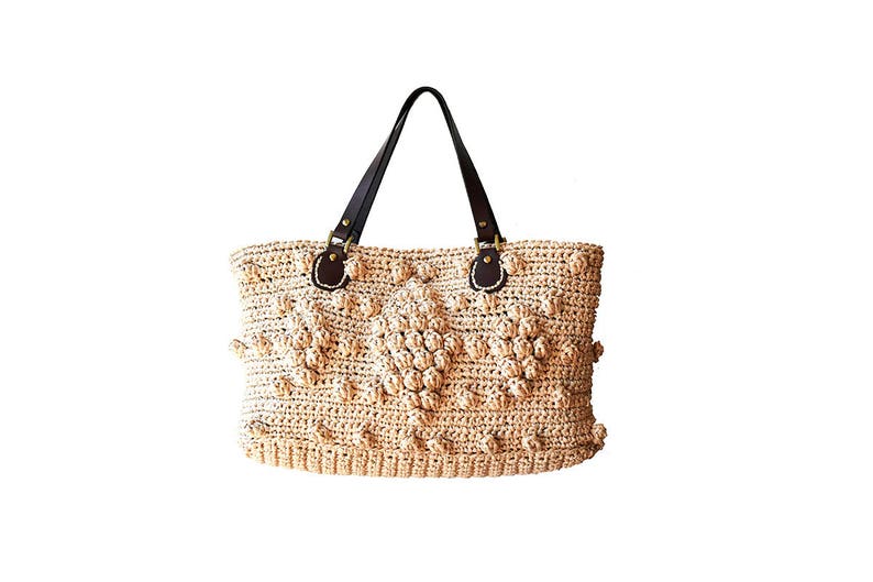 Straw Handbag Natural Crochet Raffia Bag Woven Straw Purse - Etsy