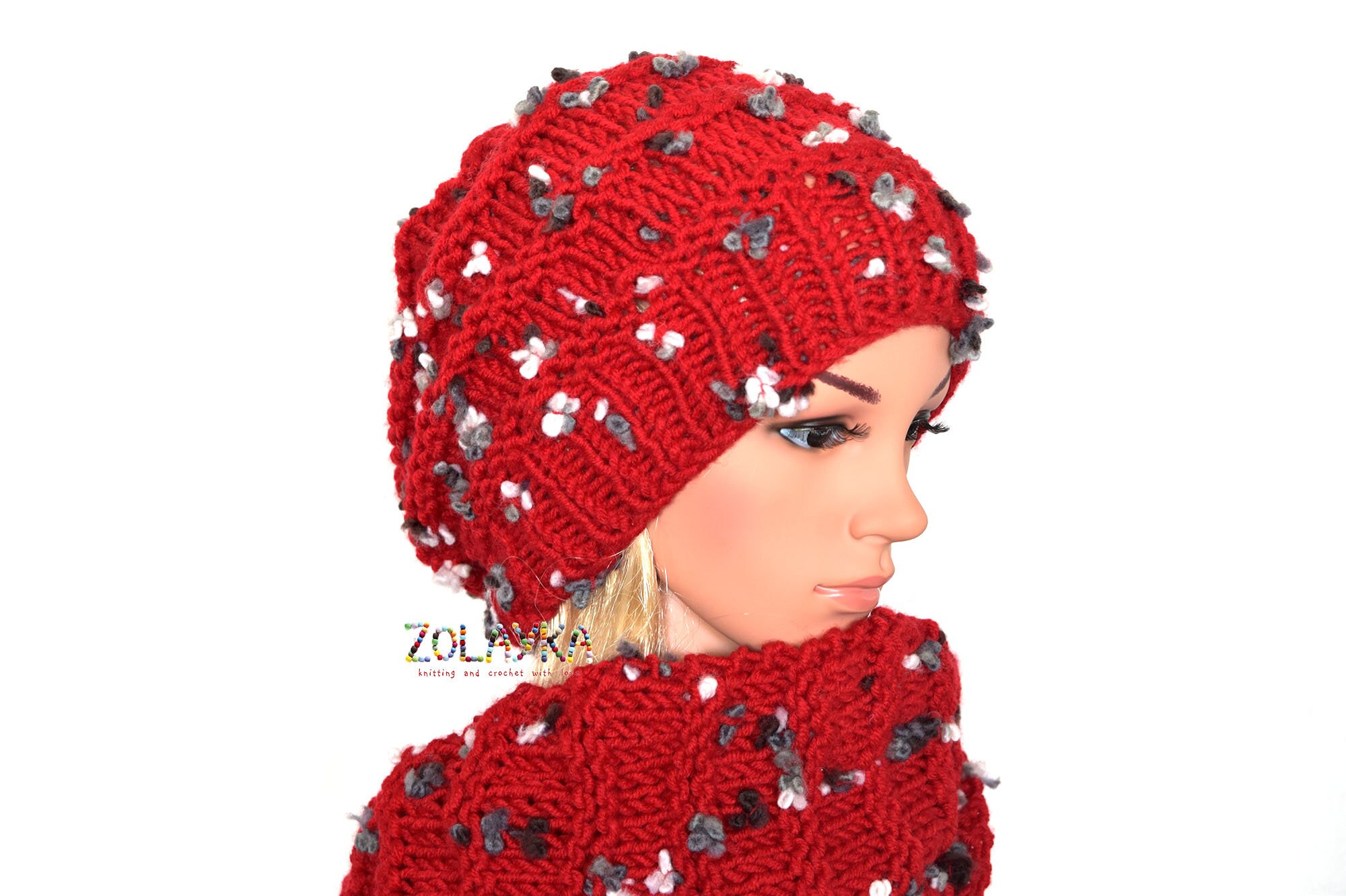 Generic Chapeaux écharpe d'hiver casquette tricotée hommes et femmes rouge  à prix pas cher