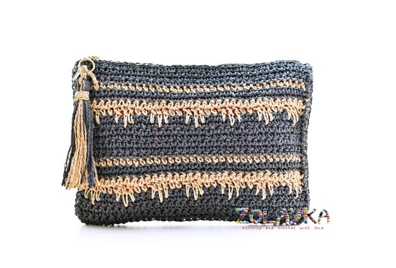 Straw Clutch Bag Nautical Woven Clutch Tribal Pouch Blue - Etsy UK
