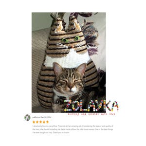 Personalized pet memorial stuffed cat pillow picture portrait crochet pillow custom cat portrait stuffy cat lover gift idea loss pet image 2