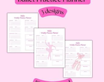 Ballet Practice Planner (Style 1) Weekly Pink - Digital Download PDF Print