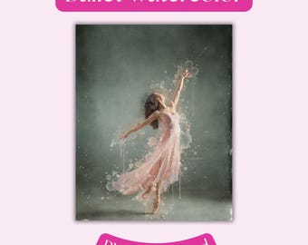 Immagine acquerello di balletto (#1) - Download digitale Stampa PNG
