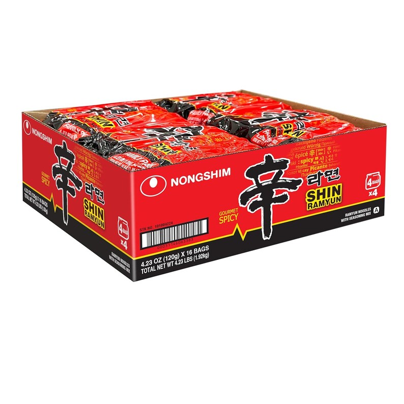 Nongshim Shin Ramen Noodle Soup 120g*4 480g Instant Korean Spicy Pansit ...