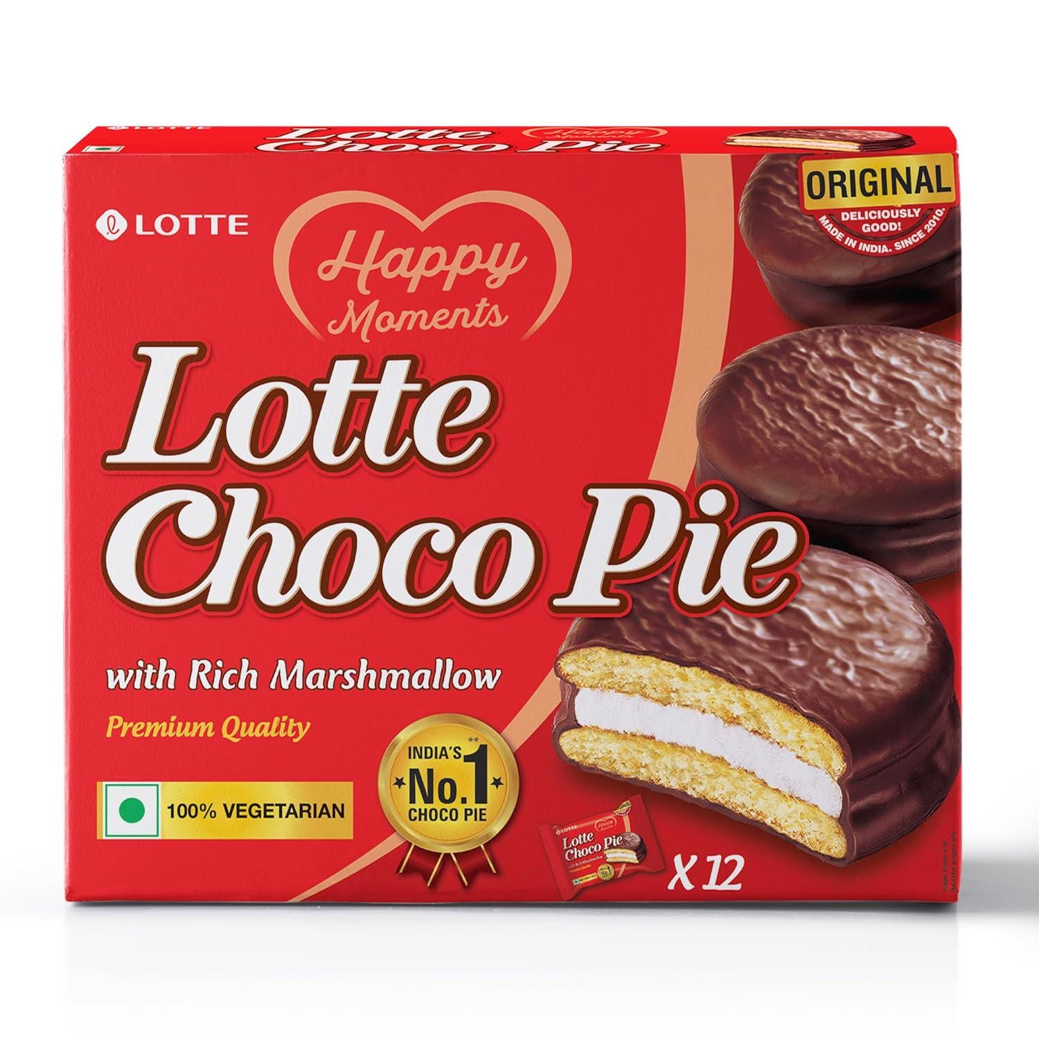 Lotte Choco Pie – Korean Marshmallow Snack (12-count) - Etsy