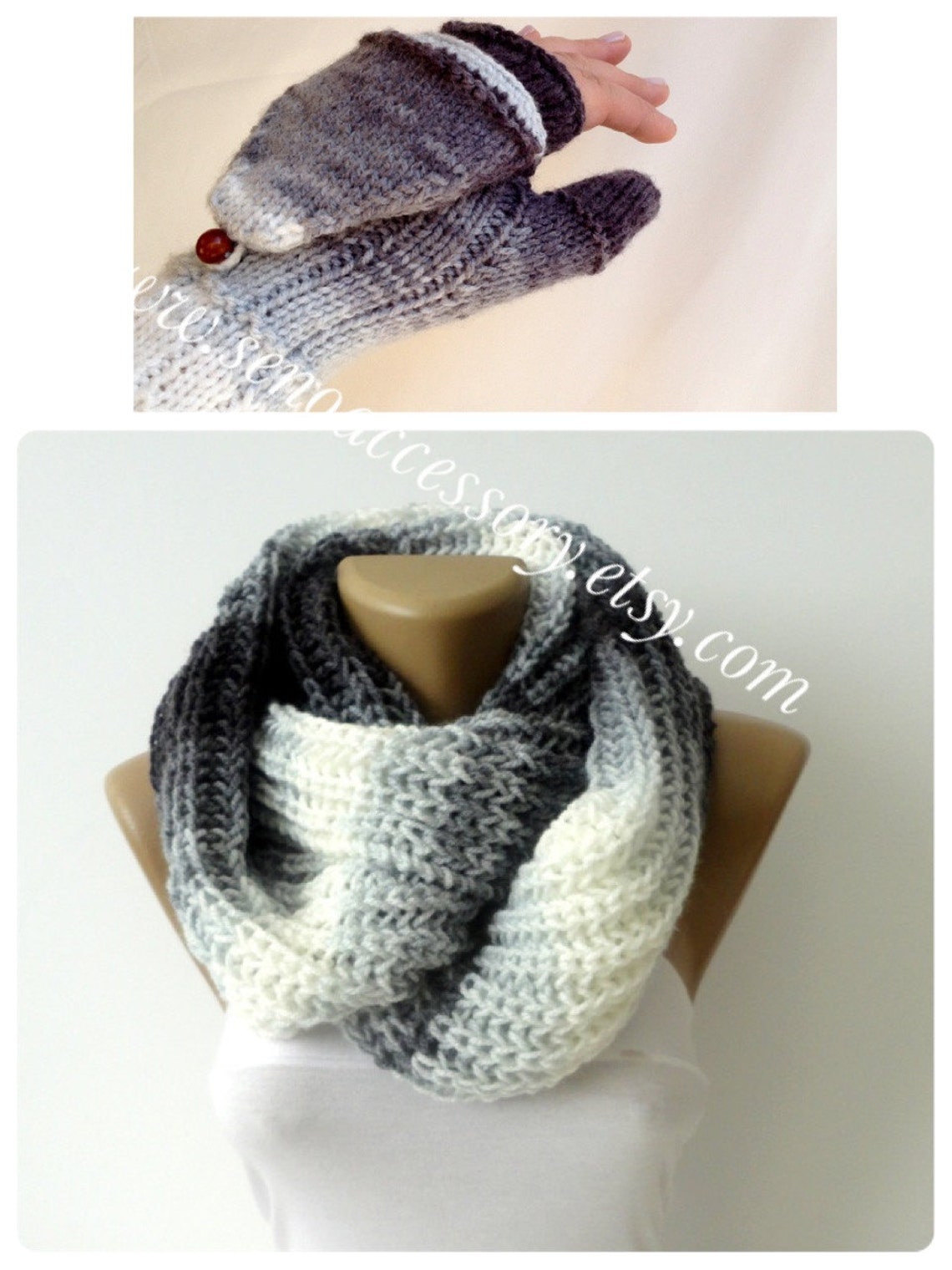 Knit Scarf İnfinity Scarf Chunky Knit Scarf Winter Scarf Etsy