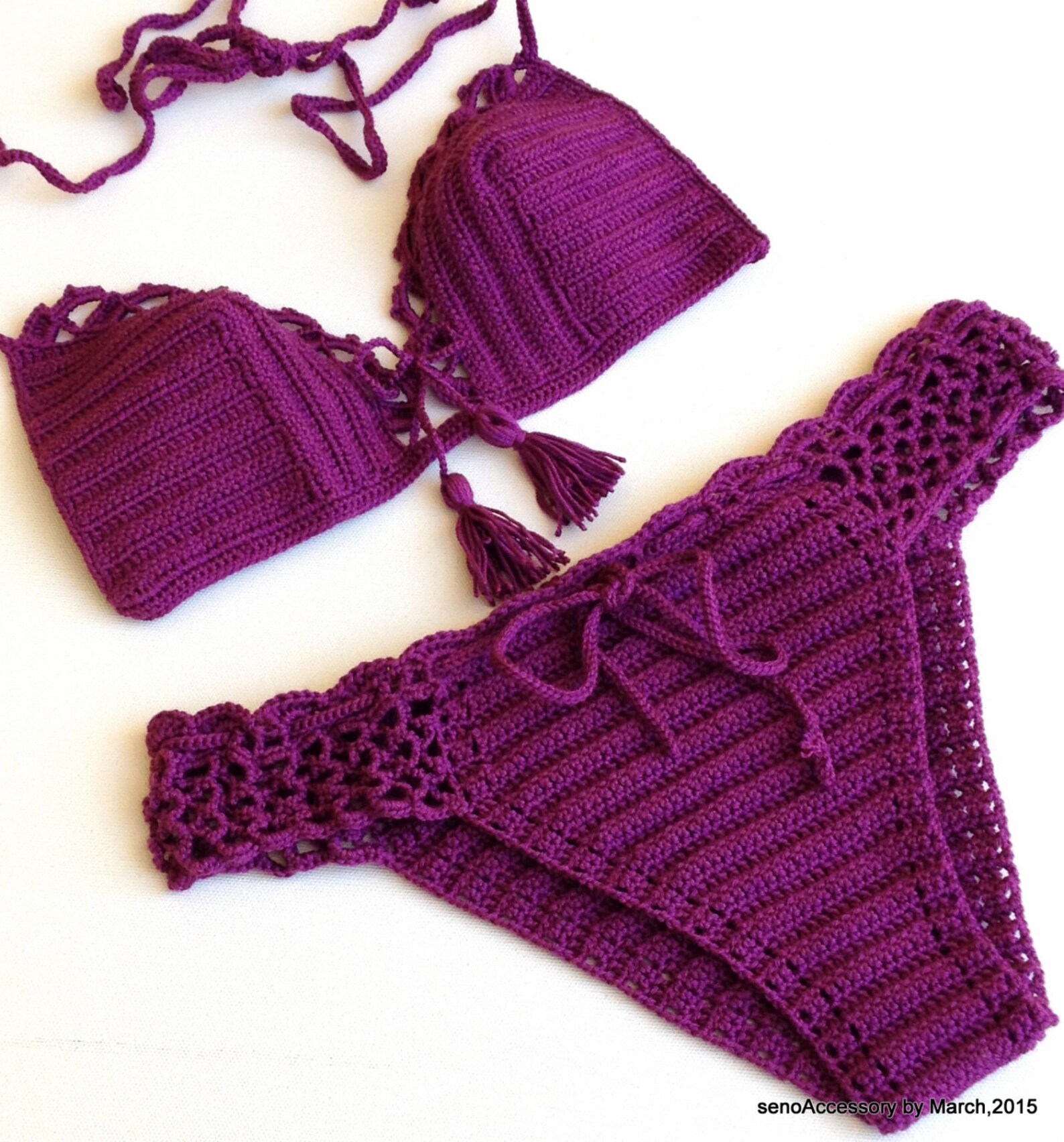 Sexy Bikini Crochet Bikini Set mujeres traje de baño traje de | Etsy