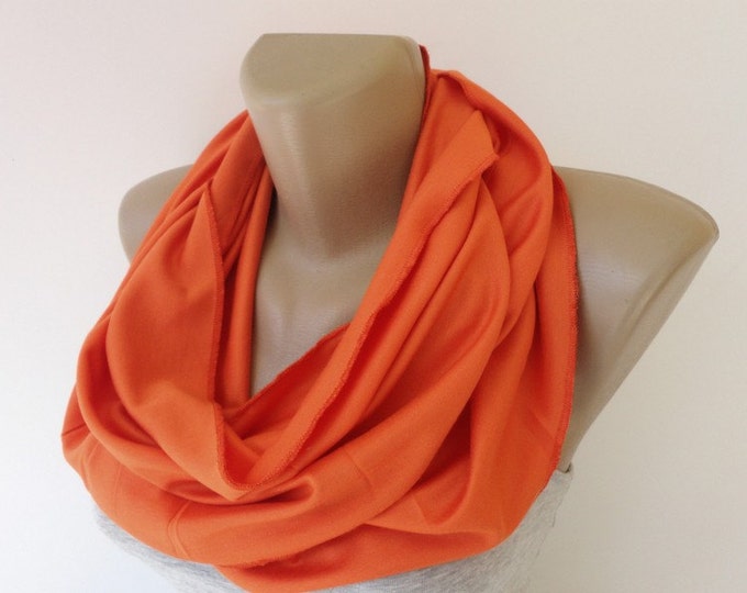 Orange Infinity Scarf Cotton Scarves 2014 Fashion Women / Etsy