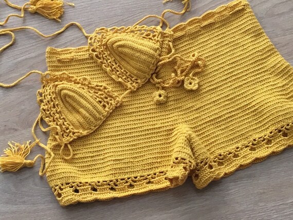 crochet swim shorts