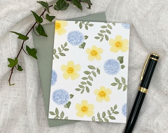 Floral Watercolor Notecards, Stationery Set