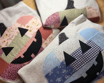 Patchwork Pumpkin Crewneck | Cozy Fall | Each Pumpkin Design is Unique HANDMADE