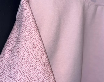 Pink Cropped Patchwork Sweatshirt with Heart Sleeves | Handmade Valentine’s Crewneck | Upcycled Cozy Pullover