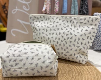 Handmade Bee Print Bag Set | Tote & Cosmetic Bag