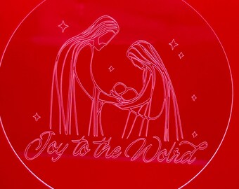 Nativity Scene Christmas Ornament: Acrylic Religious Holiday Decor