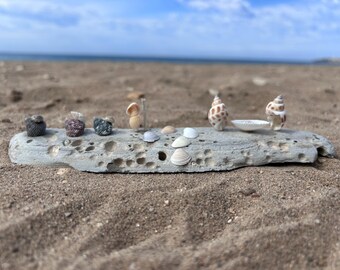 Handmade Seashell and Beach Stone Nativity Scene: Coastal Christmas Decor