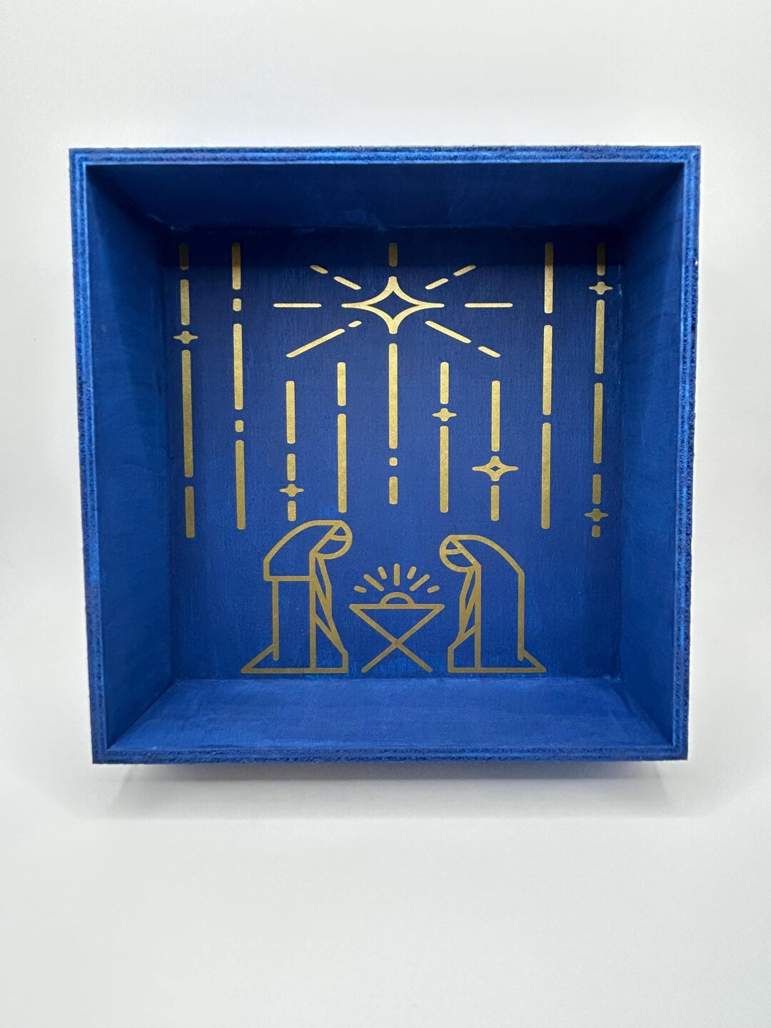Handmade Nativity Box – Rustic Modern Christmas Decor, Holy Family Gift ...