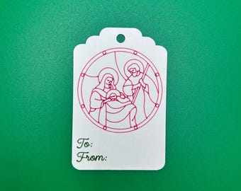 Handmade Nativity Gift Tags – Stained Glass Style, Set of 10