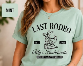 Last Rodeo Bachelorette Shirt, Western Bridal Party, Personalized Tee