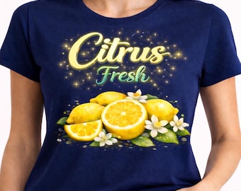 Citrus Fresh Shirt Lemon Graphic Tee Summer Fruit Shirt Cute Lemon Tee Farmers Market Shirt Citrus Lover Gift Women Summer Tee