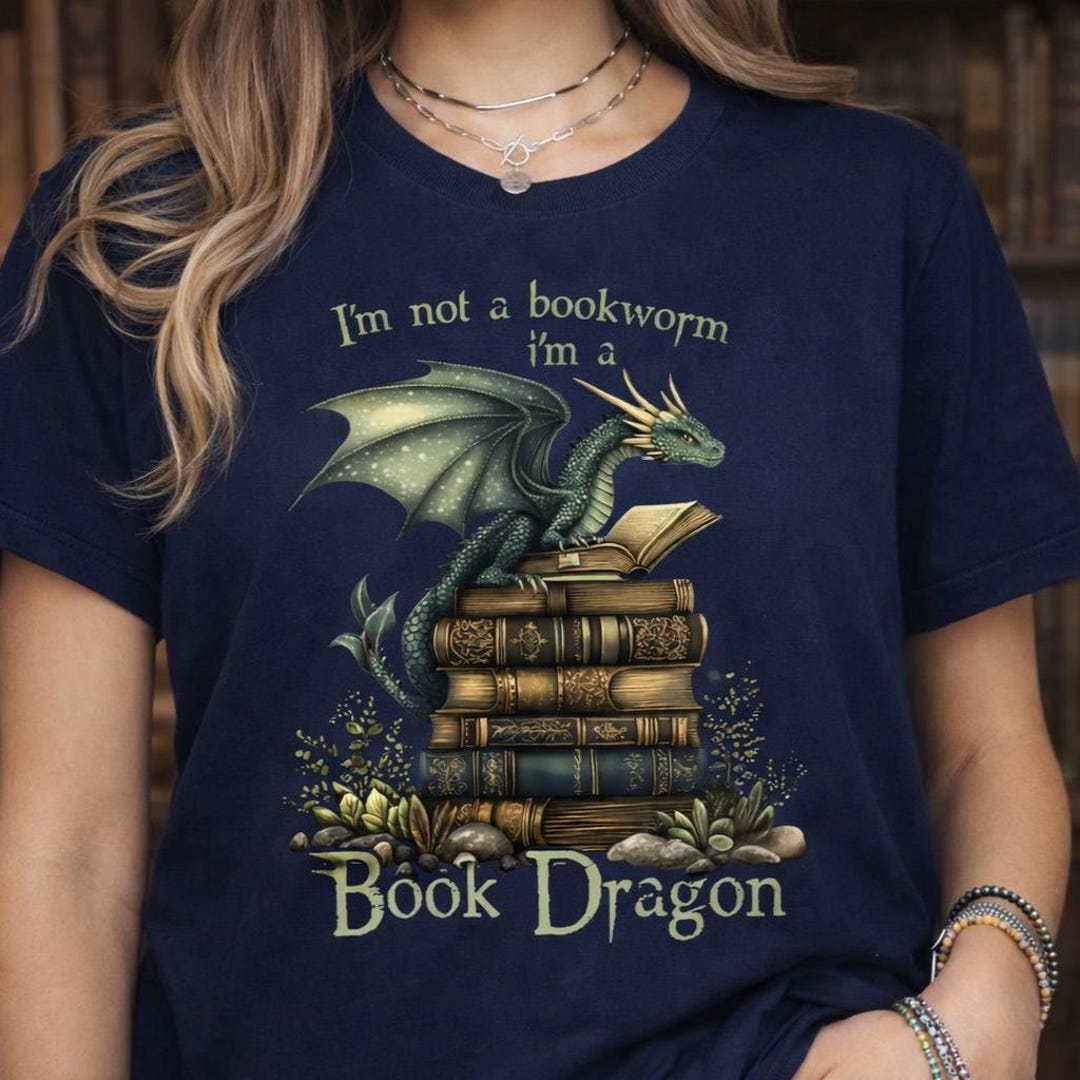 Book Dragon Tshirt,book Lover Shirt,fantasy Reader Shirt,dragon