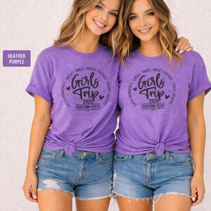 Girls Trip Shirts 2026, Matching Girls Vacation Shirts, Friends Trip Shirt, Party Shirts, Custom Girls Trip Tee, Group Vacation image 6