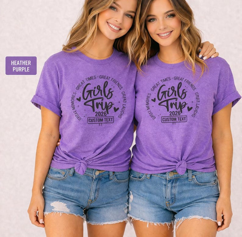 Girls Trip Shirts 2026, Matching Girls Vacation Shirts, Friends Trip Shirt, Party Shirts, Custom Girls Trip Tee, Group Vacation image 6