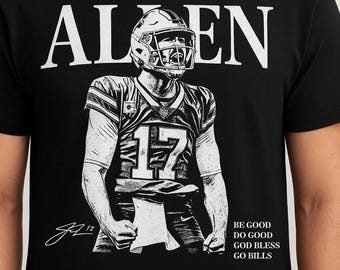 Camiseta retro de rap de Josh Allen, camiseta del día del partido, camiseta de fútbol americano de Buffalo, camiseta de Go Bills, camiseta de "Sé bueno, haz el bien, Dios te bendiga"