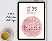 2026 iPad Calendar Wallpaper Bundle | 12 Monthly iPad Wallpapers | Aesthetic Digital Planner for iOS & Android Lock screen Download