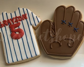 Personalized Baseball Party Cookies 2 dozen