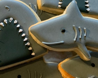 Shark Party Cookies 1 dozen