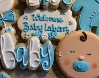 Baby Boy Shower cookies 2 dozen