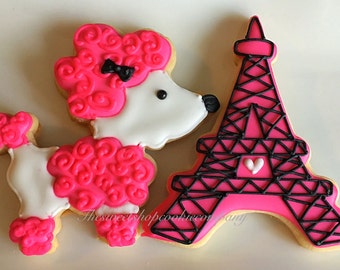 Eiffel Tower/Poodle Cookies 1 dozen