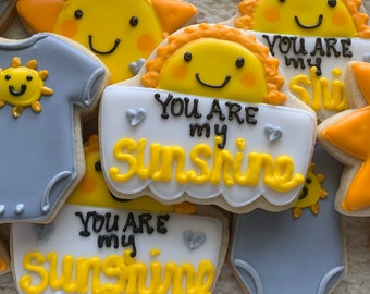 You are my sunshine baby shower cookies 1 dozen