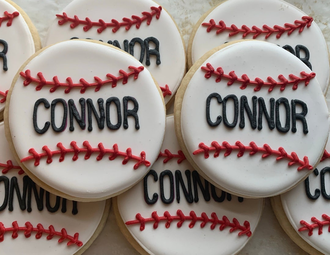 Personalized Baseball Cookies 2 Dozen Etsy