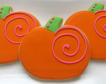 Whimsical Pumpkin cookies 1 dozen