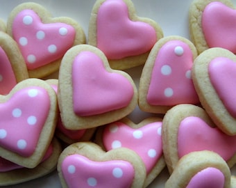 3 dozen Valentine's Day Mini Heart Cookies