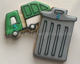 Garbage Trucks and Cans Cookies 1 dozen