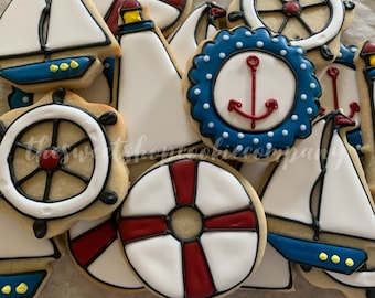 Nautical Themed cookies 1 dozen