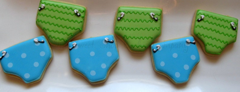 Diaper Shower Cookies 1 dozen image 1