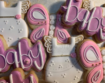 Butterfly Baby shower cookies 2 dozen