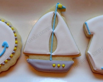 Nautical Baby Shower cookies 1 dozen