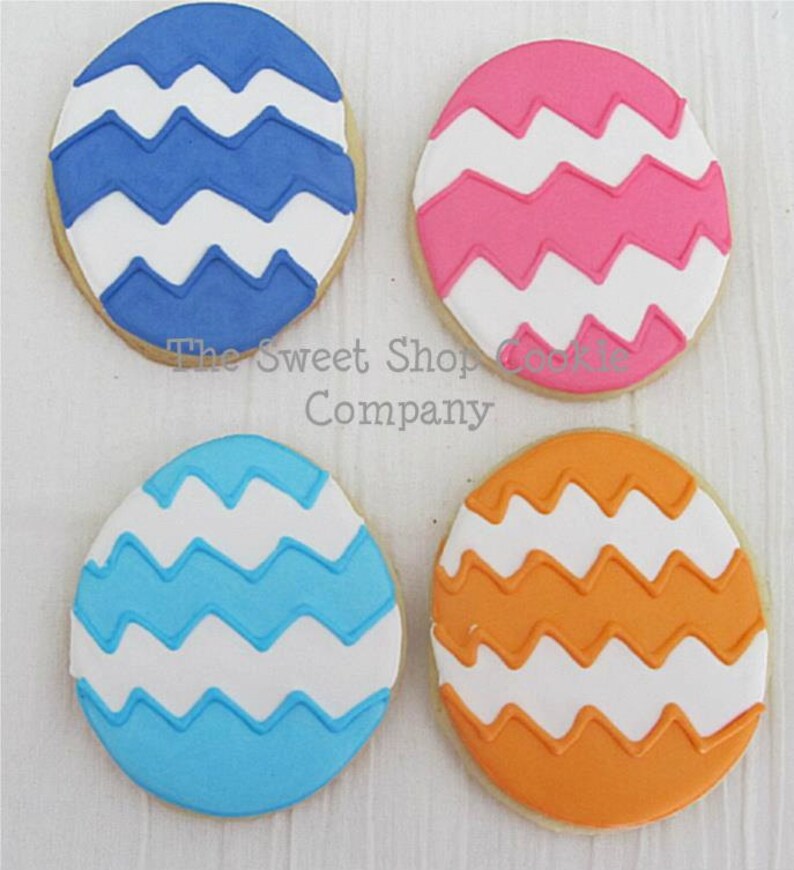 Chevron Easter Egg cookies 2 dozen image 1