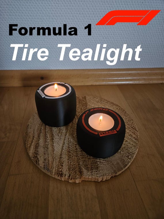 set of 2 F1 Tire Tealight